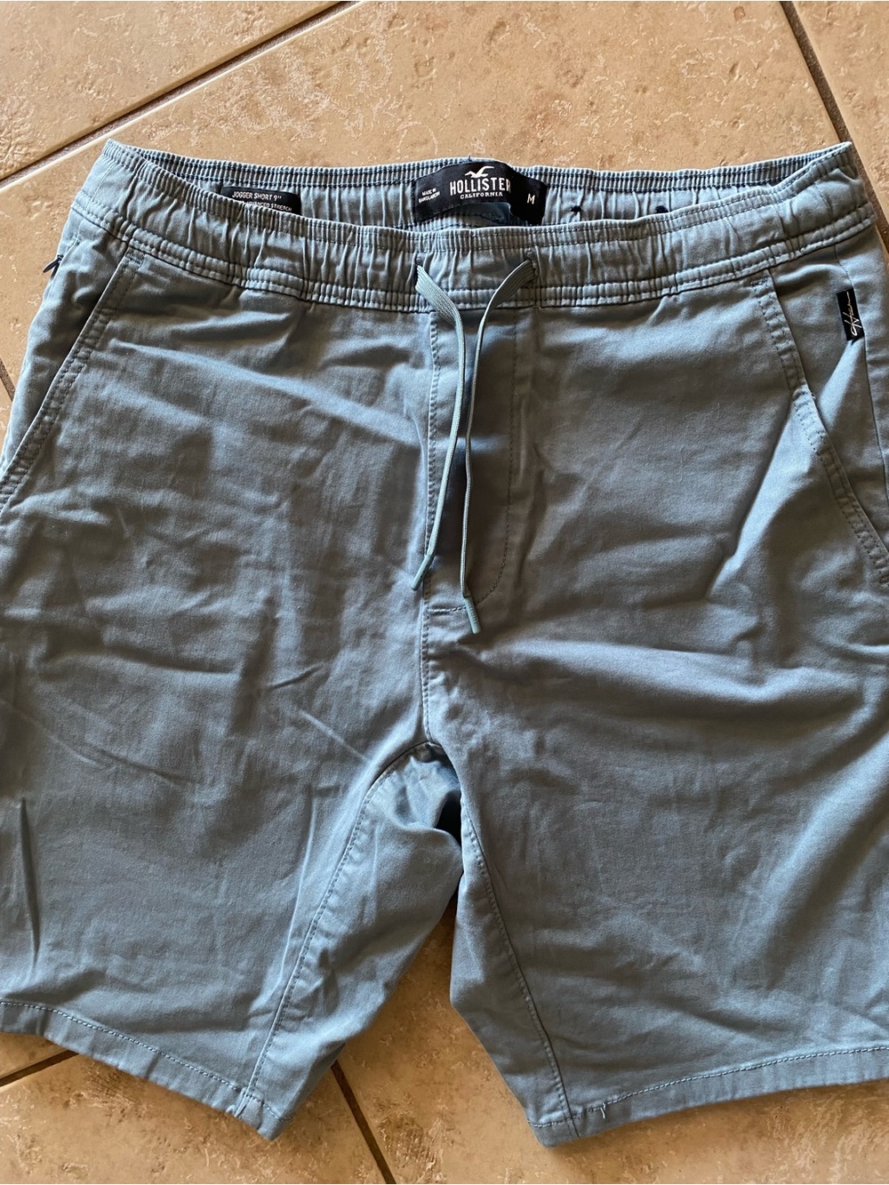 Hollister Men's Pale Blue Elastic Waist Shorts